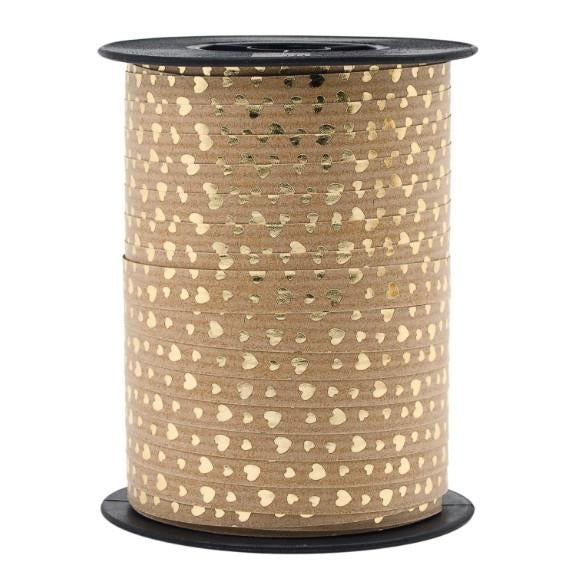 Bandpapierherzen Gold 10 mm dick, Länge 100 Meter