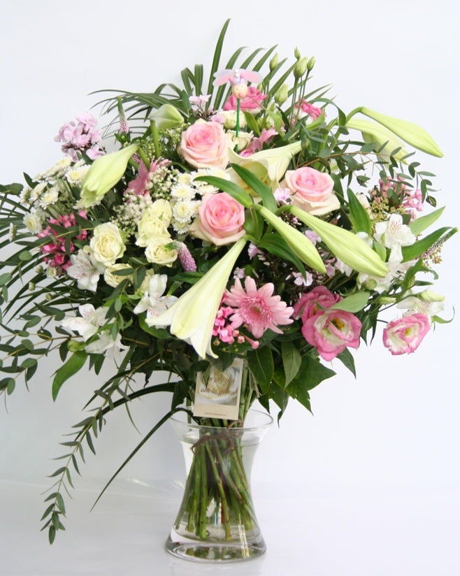 Tendresse rosa weiße Glückwünsche des Bouquet