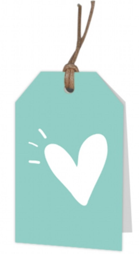 Blanco Heart auf Pastellblaukarte