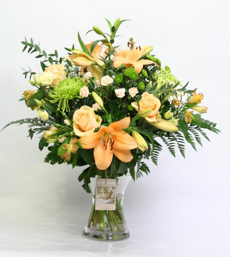 Bouquet Bloemen Pfirsich prächtig danke