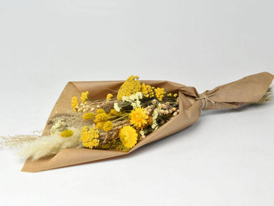 Trockene Blüten Bouquet gelbe natürliche 60 cm