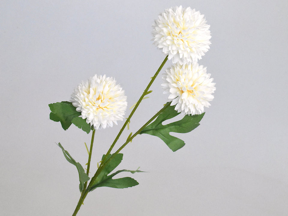 Kunst Chrysanthemenzweig Weiß 66 cm