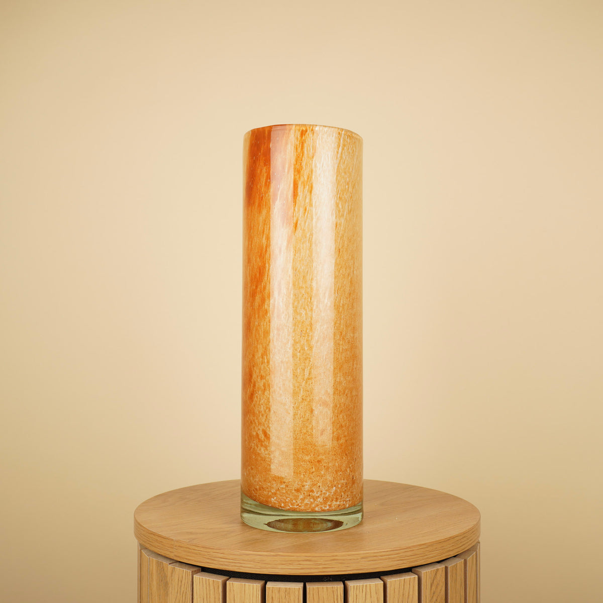 Mira caramel cilindervaas van glas, 38 cm